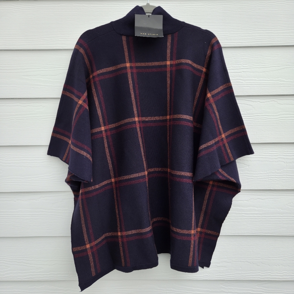 Max Studio | Tartan Plaid Poncho NWT